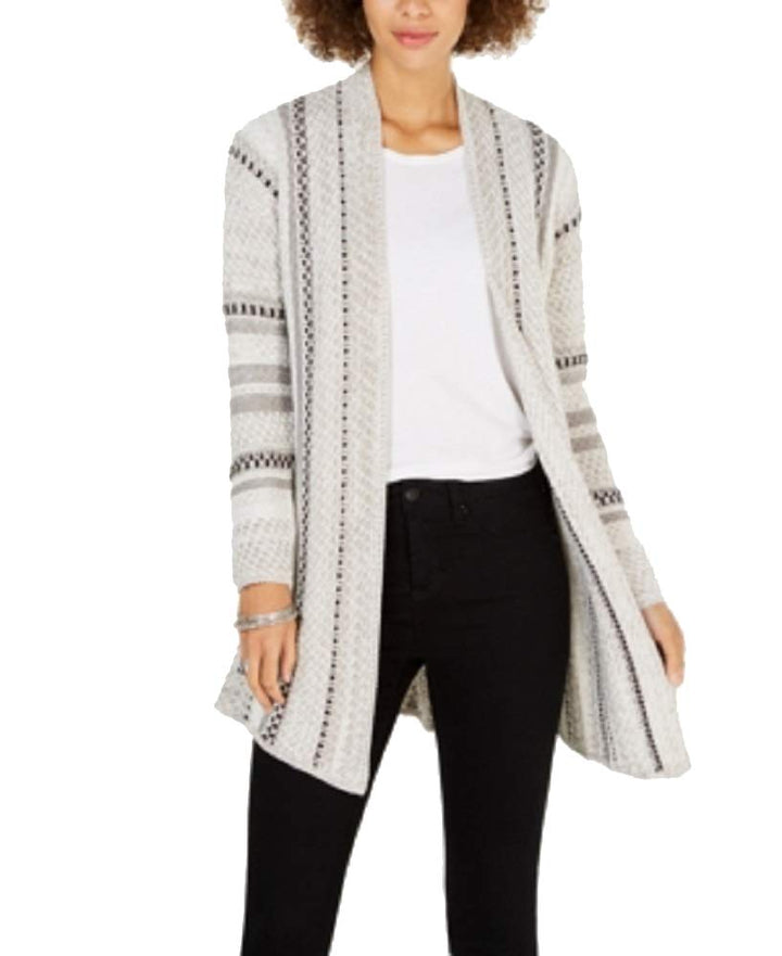 Style & Co Jacquard Stripe Open Front Cardigan