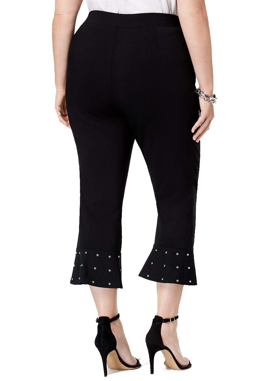 Plus Size Embellished Hem Capri Pants