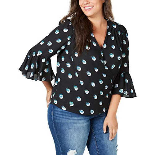 Plus Size Ruffle Sleeve Surplice Top