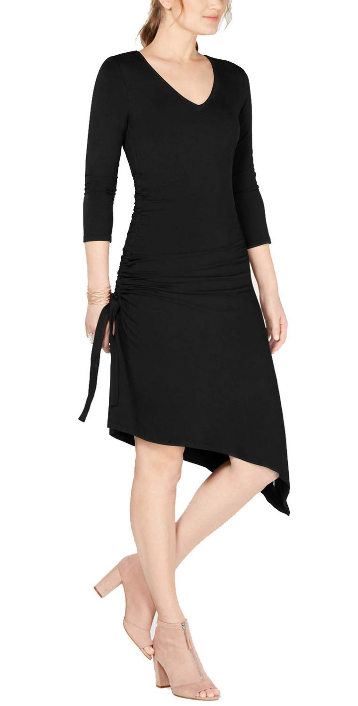 I.N.C. Ruched Asymmetrical Dress
