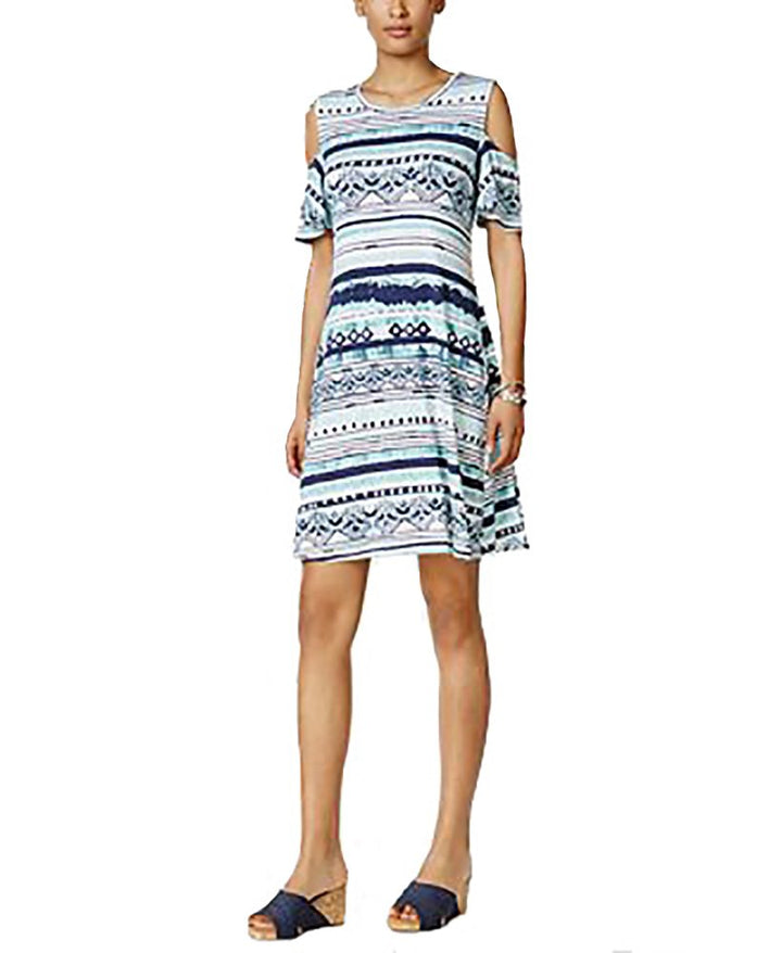 Style & Co Cold Shoulder Flutter Sleeve Dress