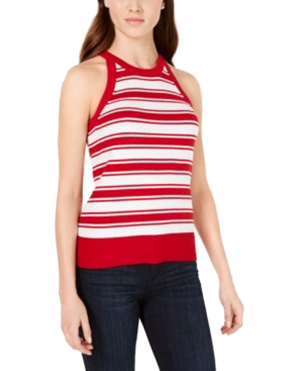 Striped Sweater-Knit Halter Top