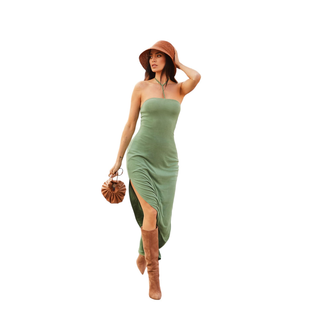 Bar III Nicole Williams English Y Strap Halter Dress