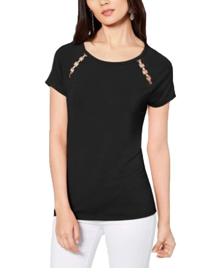 Grommet Trim T-Shirt