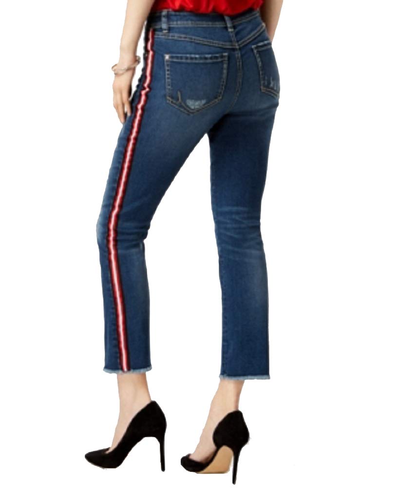 Petite Racing Stripe Ankle Jeans
