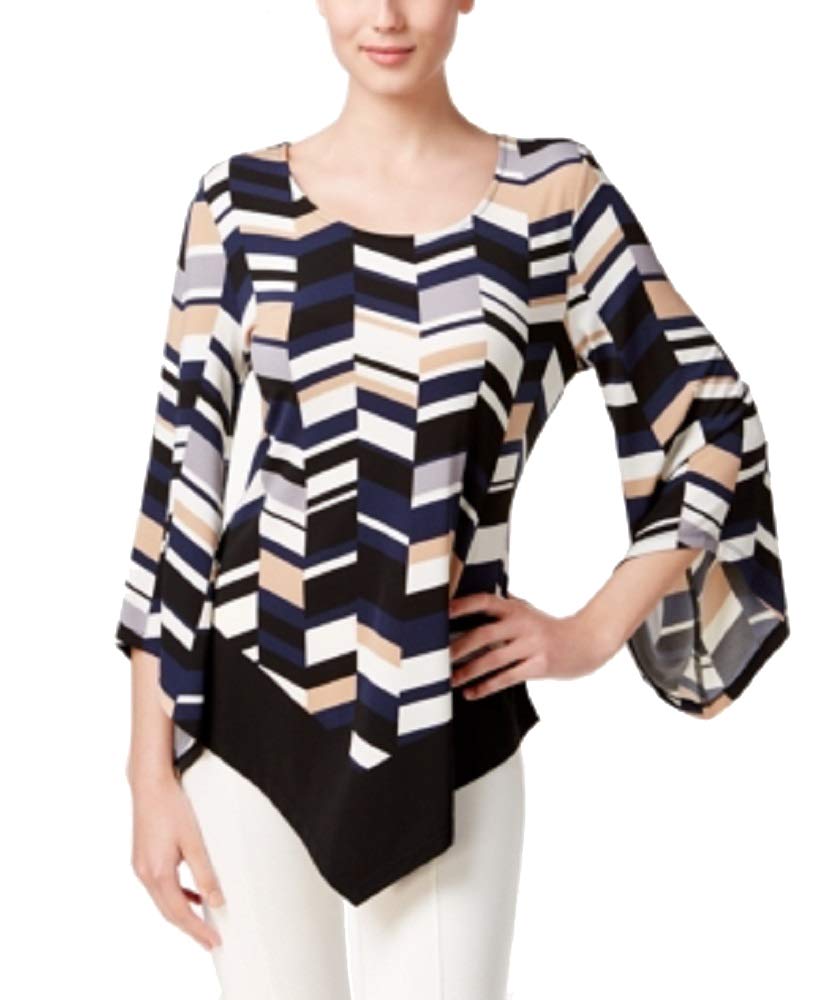 Alfani Petite Printed Asymmetrical Top