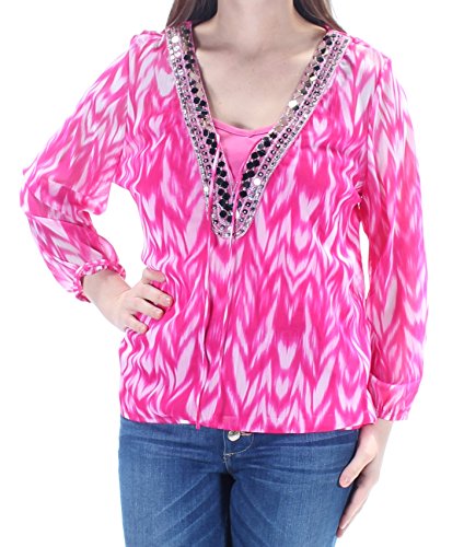 INC International Concepts Embellished Peasant Top