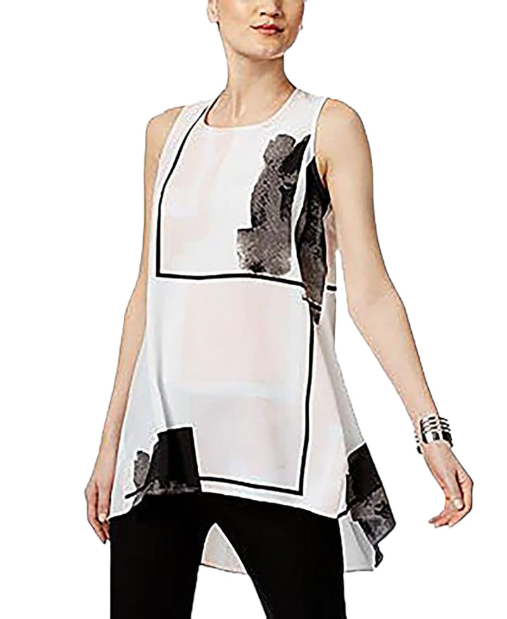 Alfani Petite Printed High Low Top