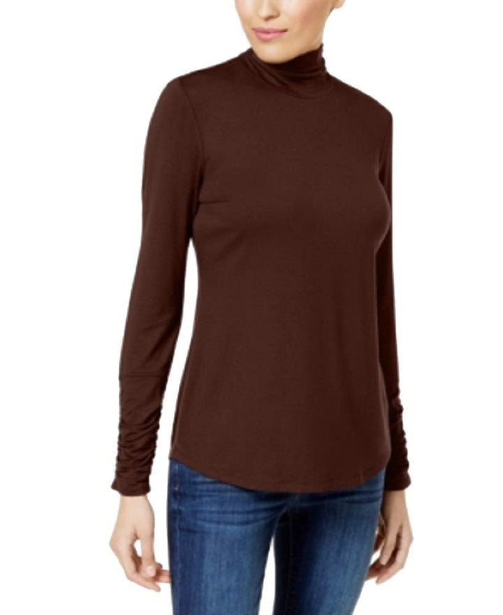 Style & Co Ruched Mock Neck Top