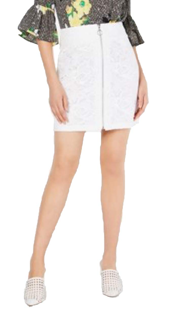INC Lace O-Ring Zipper-Front Skirt