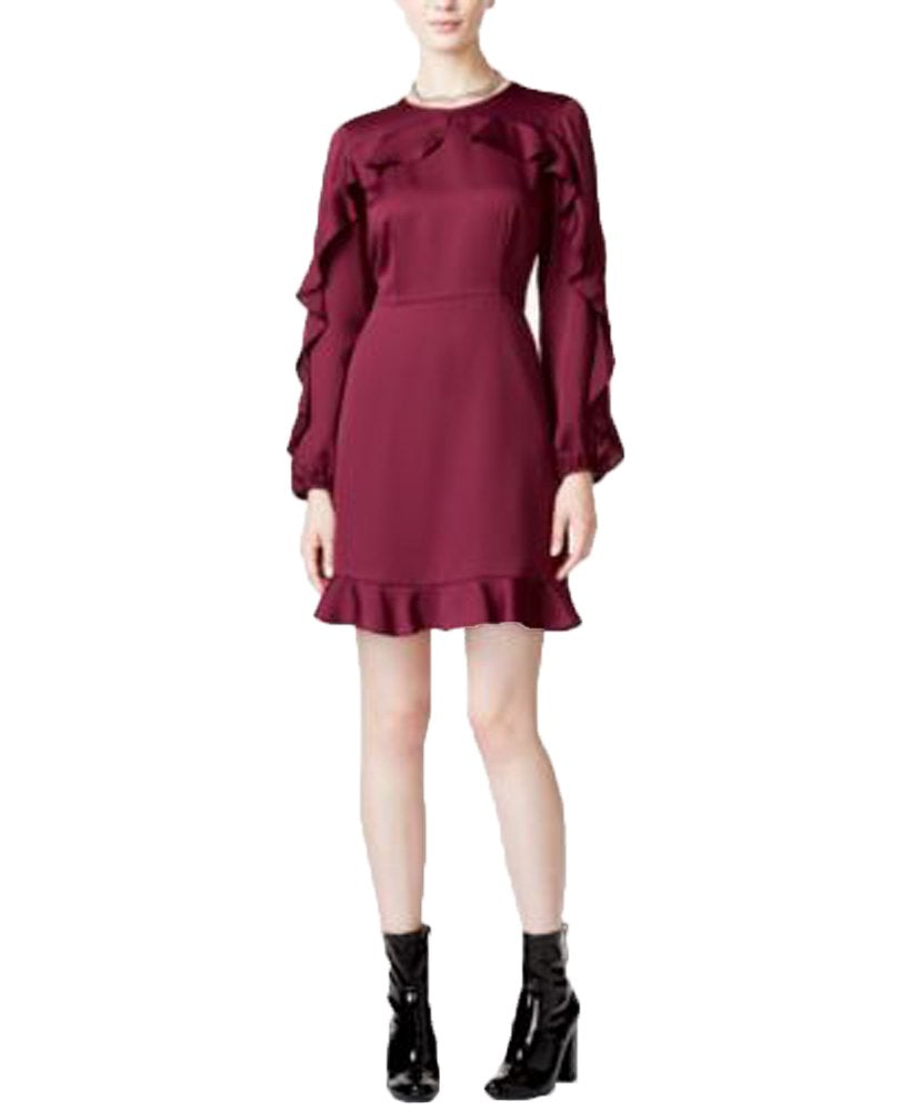 Maison Jules Ruffled Long Sleeve Dress