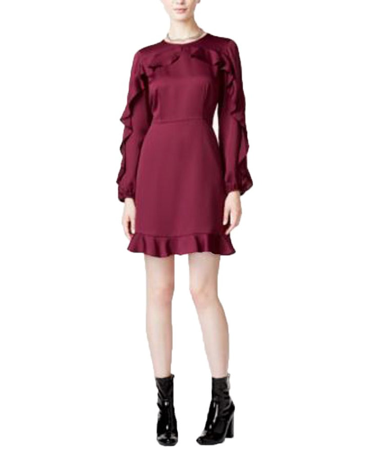 Maison Jules Ruffled Long Sleeve Dress