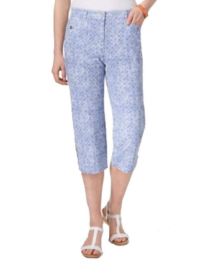 Karen Scott Petite Tile Print Capri Pants