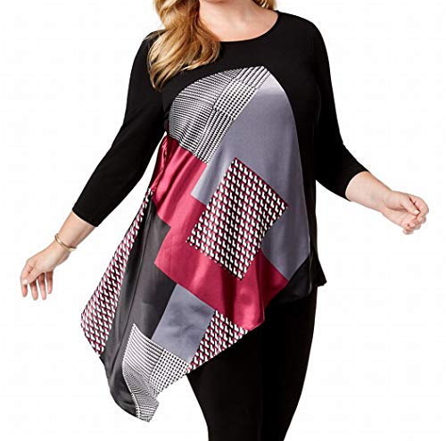 Alfani Plus Size Printed Asymmetrical Tunic