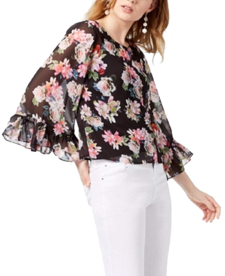 Petite Printed Wide Sleeve Top