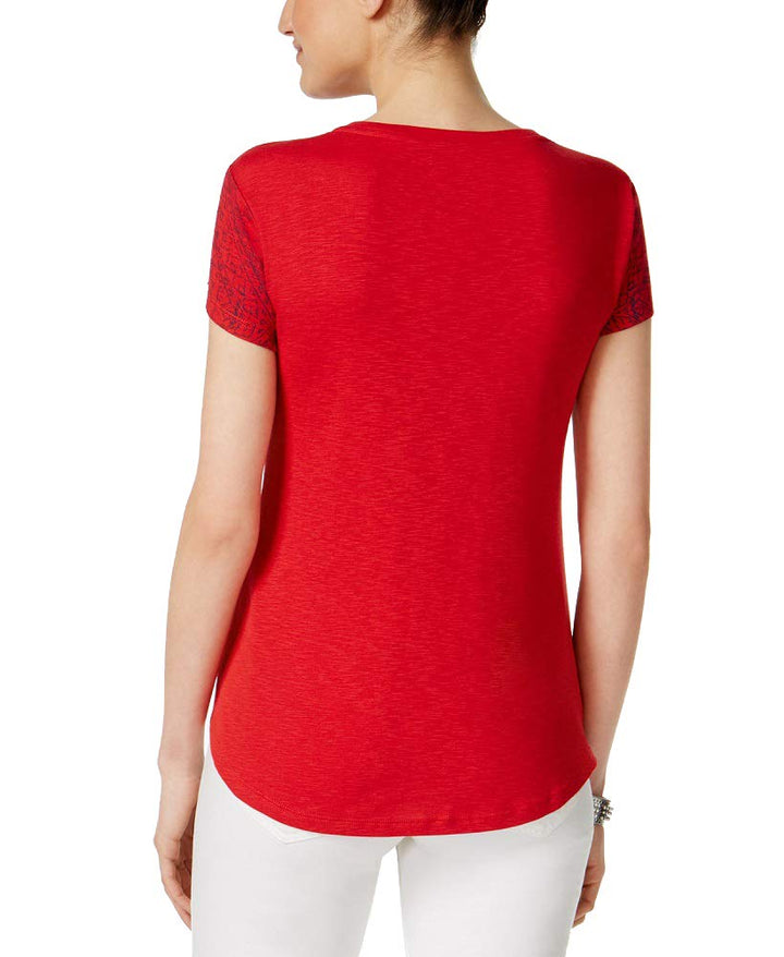Style & Co Petite Embroidered Graphic T-Shirt