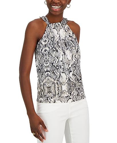 INC International Concepts Womens Snakeskin Sprint Gathered Neck Halter Top