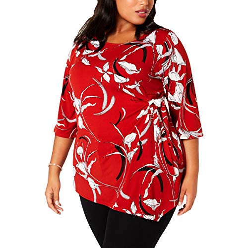 Alfani Plus Size Printed Side Tie Top