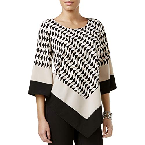 Alfani Petite Printed V Hem Blouse