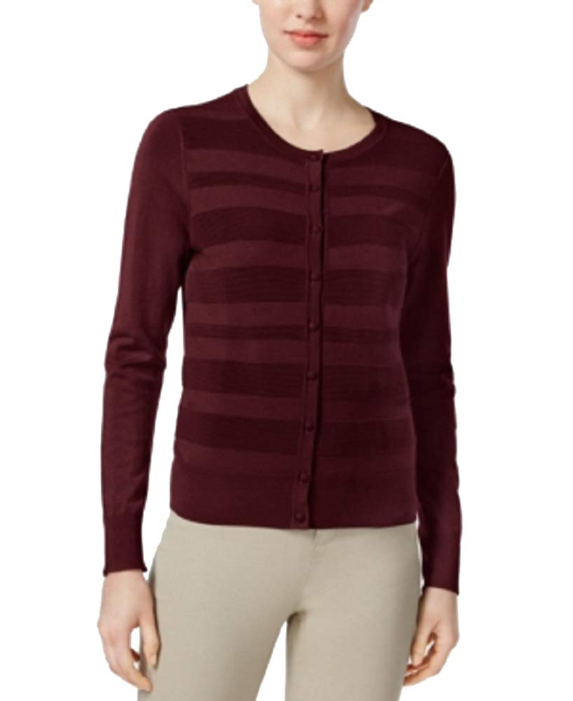Charter Club Striped Front Cardigan