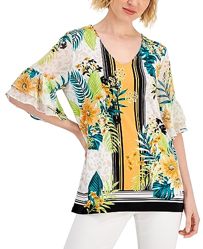 JM Collection Womens Tropical Light Top
