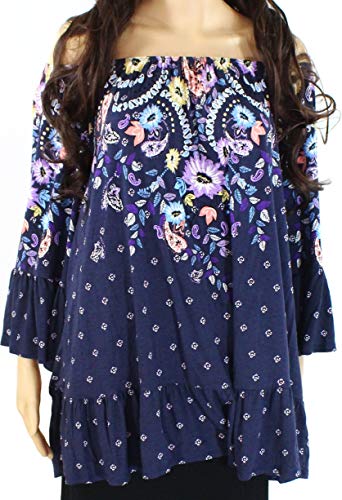 Plus Size Printed Off-The-Shoulder Top
