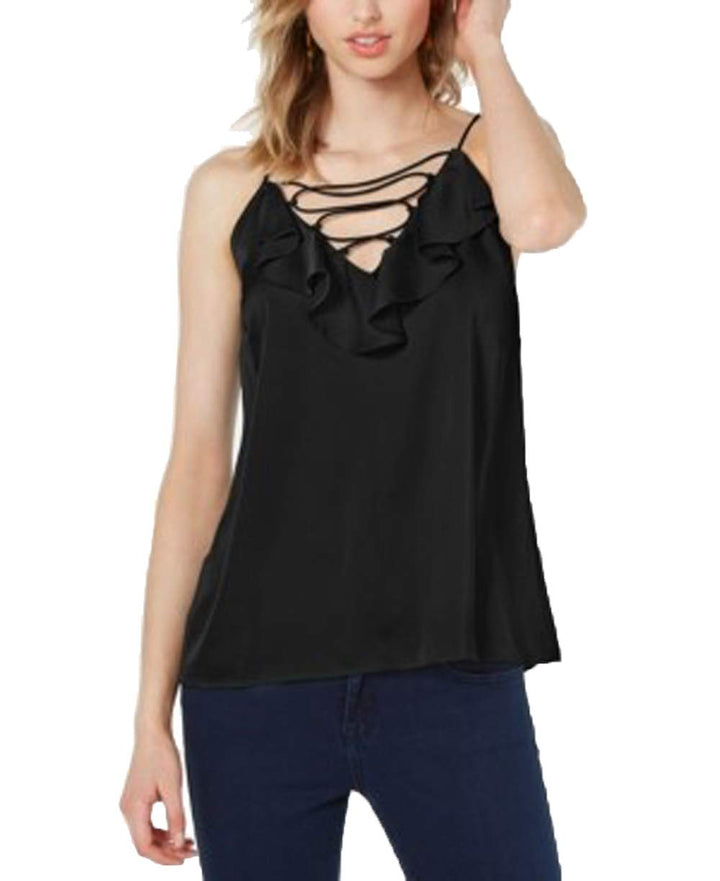 Sleeveless Ruffle-Trim Top