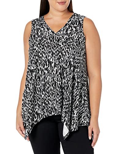Plus Size V Neck Swing Print Tank Top