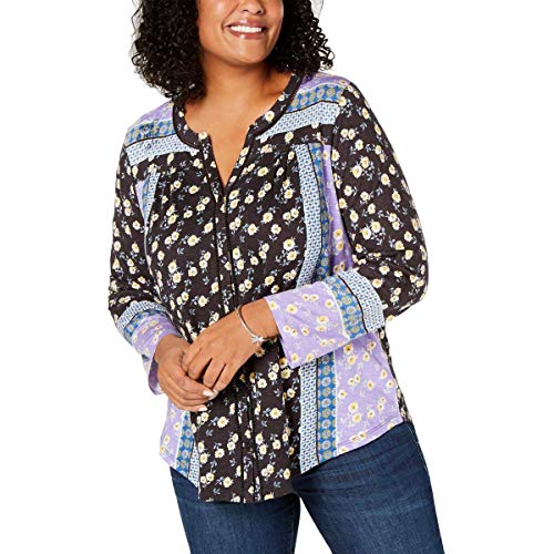 Plus Size Mixed Floral-Print Top