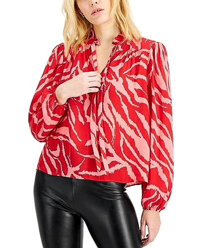 INC International Concepts Printed Tie Neck Top