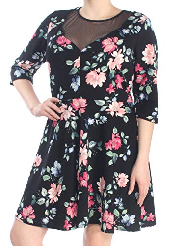 City Studios Trendy Plus Size Illusion Fit Flare Dress