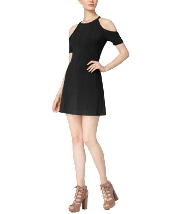 BAR III Pleated Cold Shoulder Dress