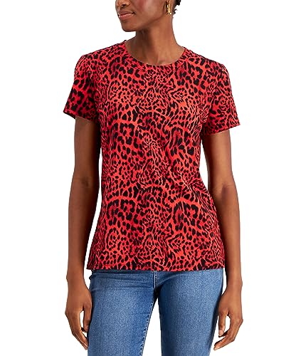 INC International Concepts Cotton Leopard Print T-Shirt