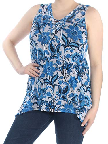 Printed Lace Up Tank Top