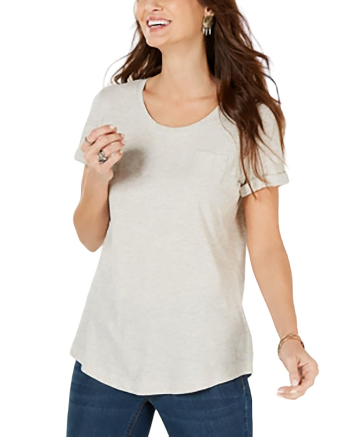 Style & Co Cuffed Sleeve Cotton T-Shirt