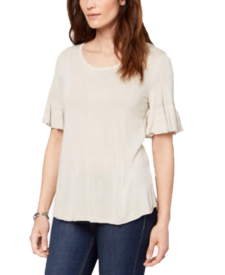 Scoop-Neck Bell-Sleeve Sweater