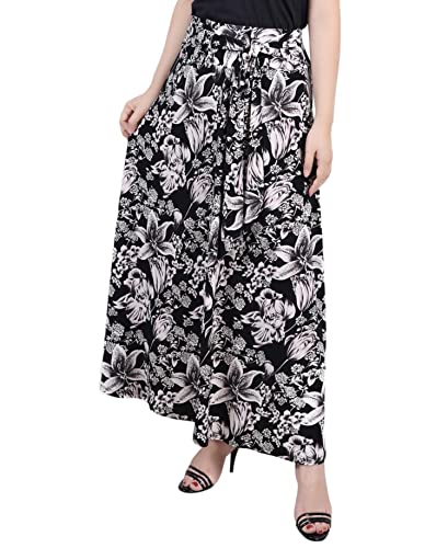 Petite Printed Maxi Skirt with Sash Waist Tie