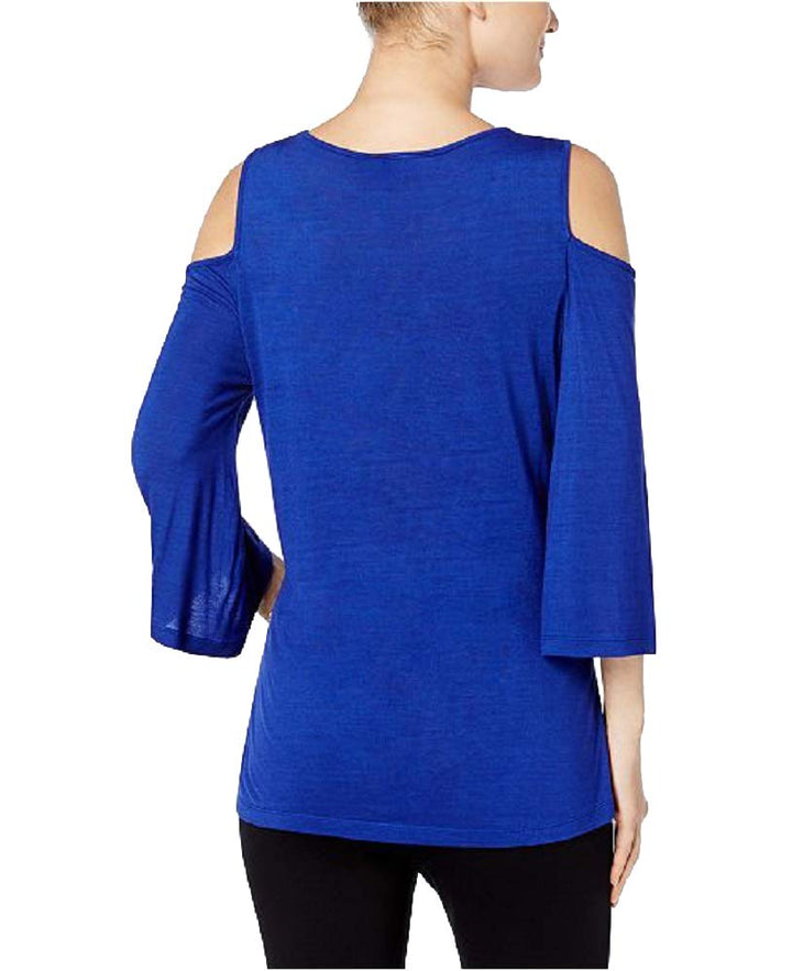 Embroidered Cold-Shoulder Top