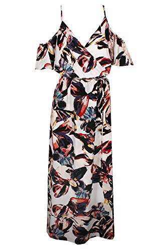 Printed Cold-Shoulder Maxi Dress