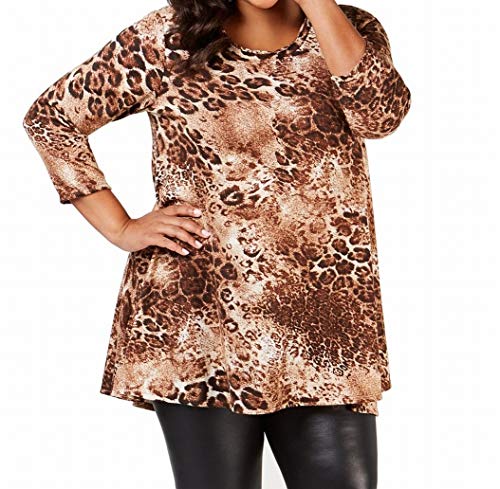 NY Collection Plus Size Printed Trapeze Top