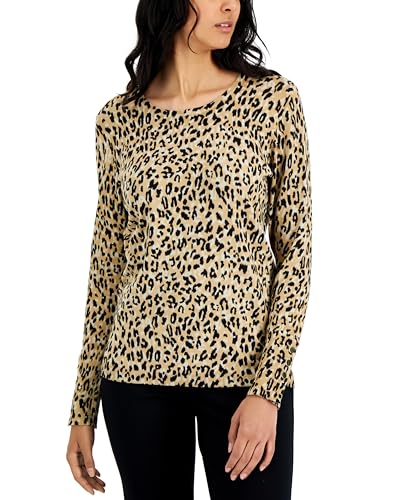 JM Collection Petite Animal Print Sweater