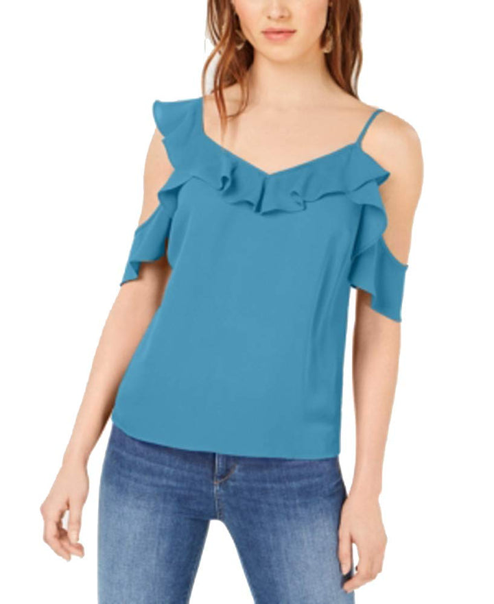 Bar III Asymmetrical Cold Shoulder Top