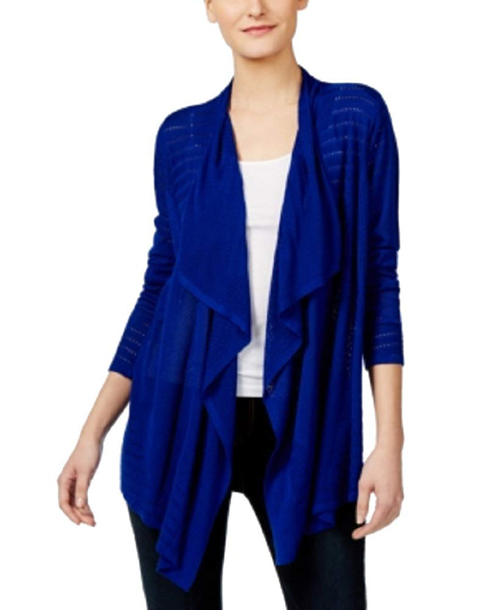 Petite Pointelle Draped Cardigan