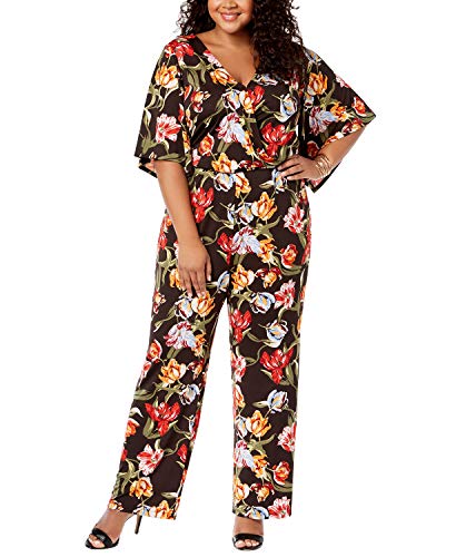 NY Collection Plus Petite Plus Size Printed Wide Leg Jumpsuit