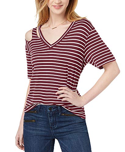 Juniors' Striped Cutout T-Shirt