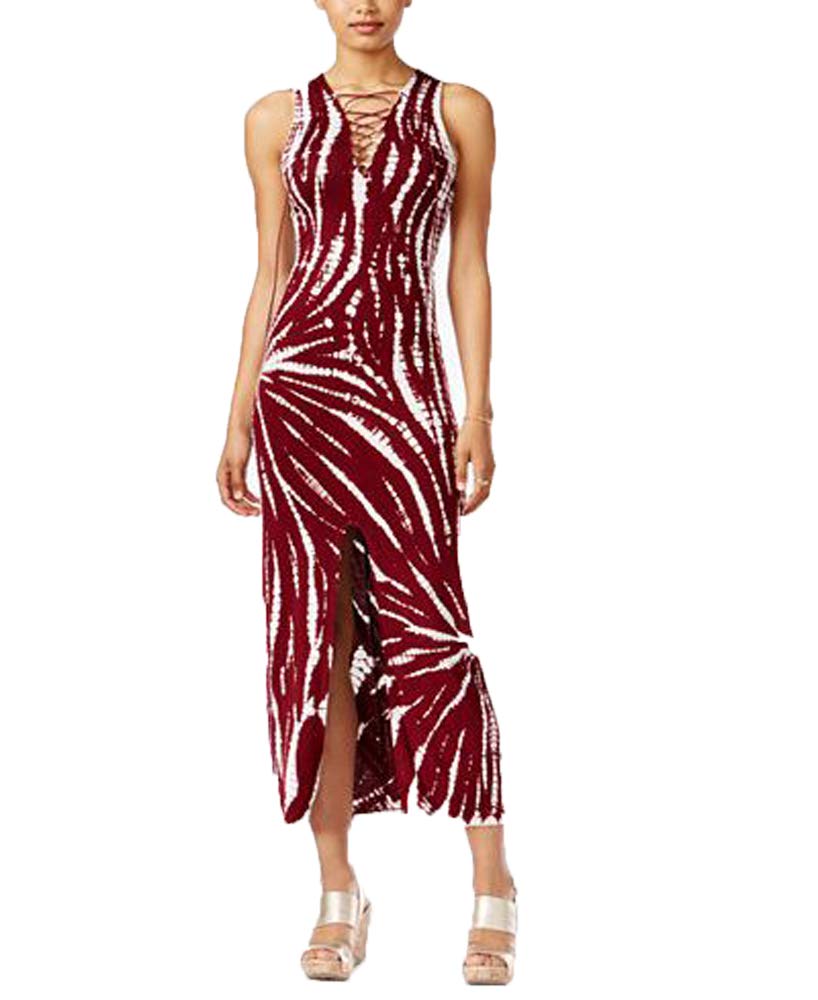 Material Girl Juniors Printed Lace Up Maxi Dress