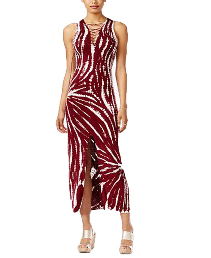 Material Girl Juniors Printed Lace Up Maxi Dress