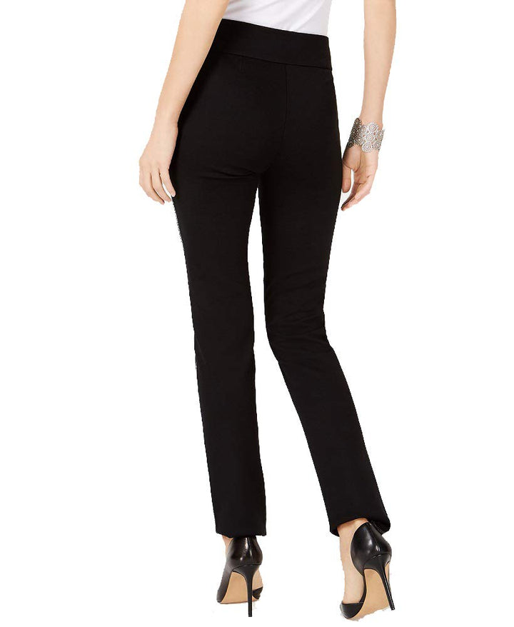 Curvy Contrast Stitch Straight Leg Pants