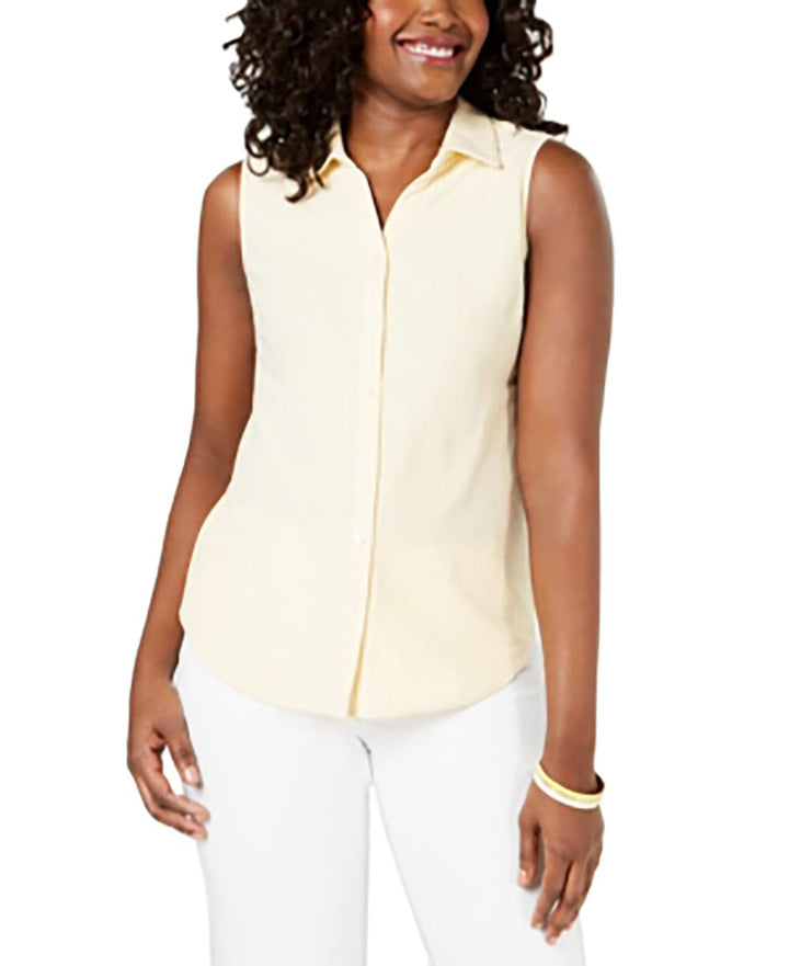 Petite Cotton Striped Pique Shirt