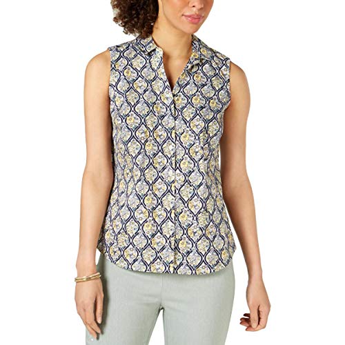 Petite Sleeveless Button-Up Shirt